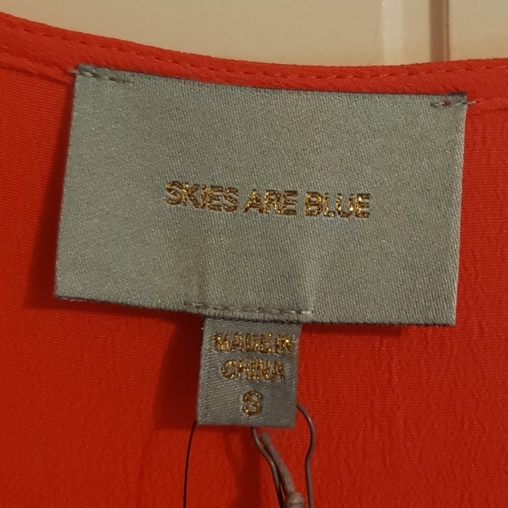 Skies Are Blue Red/Pink Tie Dress NWT - Picture 4 of 6